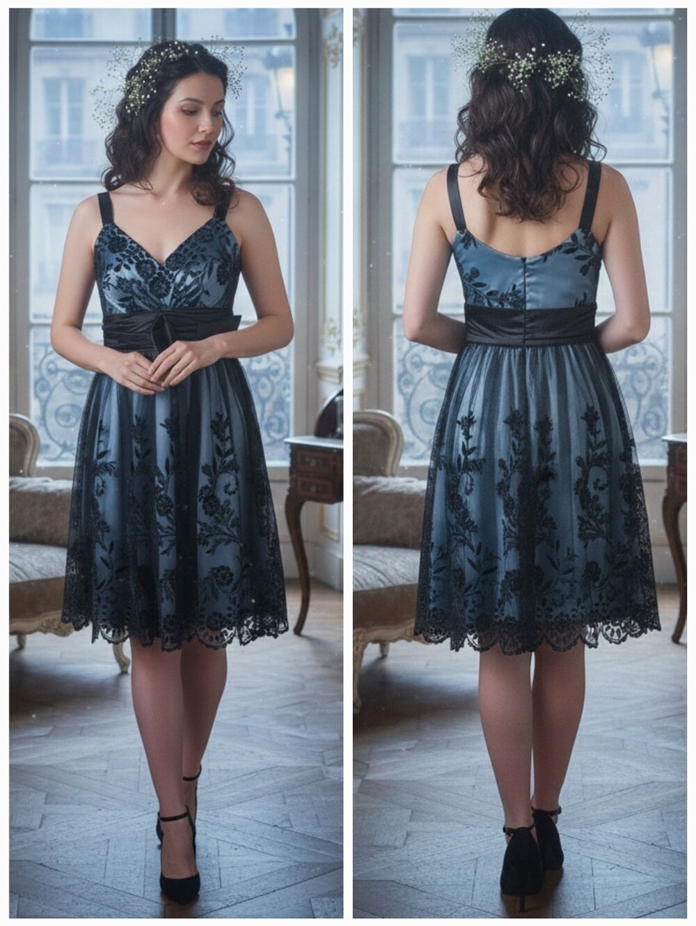 OASIS Velvet Lace Babydoll Dress Size 6 Y2K Whimsigoth Fairy Grunge Victorian